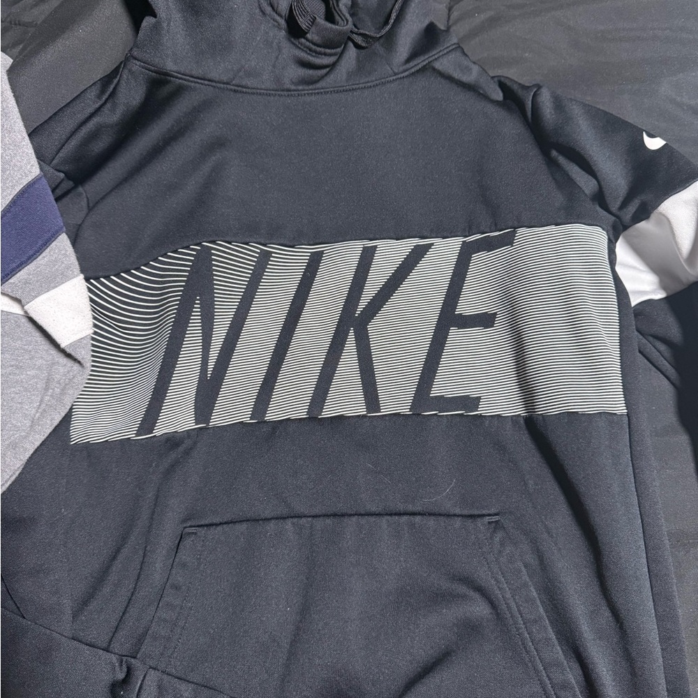 Nike Black and Gray Hoodie with Bold Logo